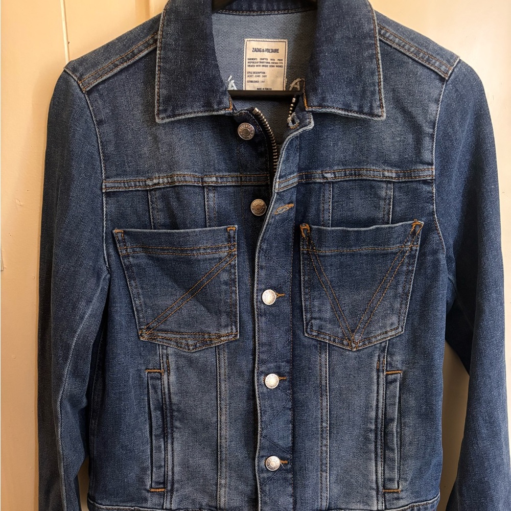 Zadig & Voltaire Kiomy Guitare Embroidered Jeans jacket Denim Jacket